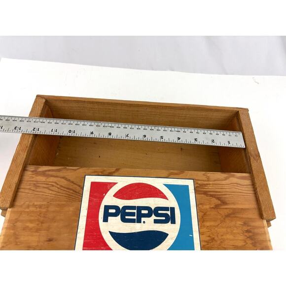 VTG Pepsi-Cola Crate Wooden Advertising Box Wood Lid Bottle Drink Sliding Lid - Picture 12 of 16